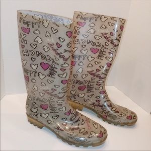 Coach Pixy Poppy Valentine Hearts Rain Boots
